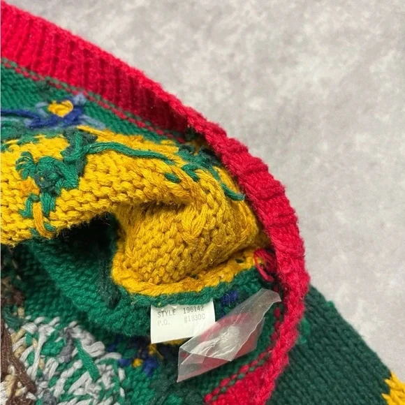 [27] Vintage 1990s Hand Knitted Farm Theme Signature By Northern Isles XL Size - Picture 3 of 4